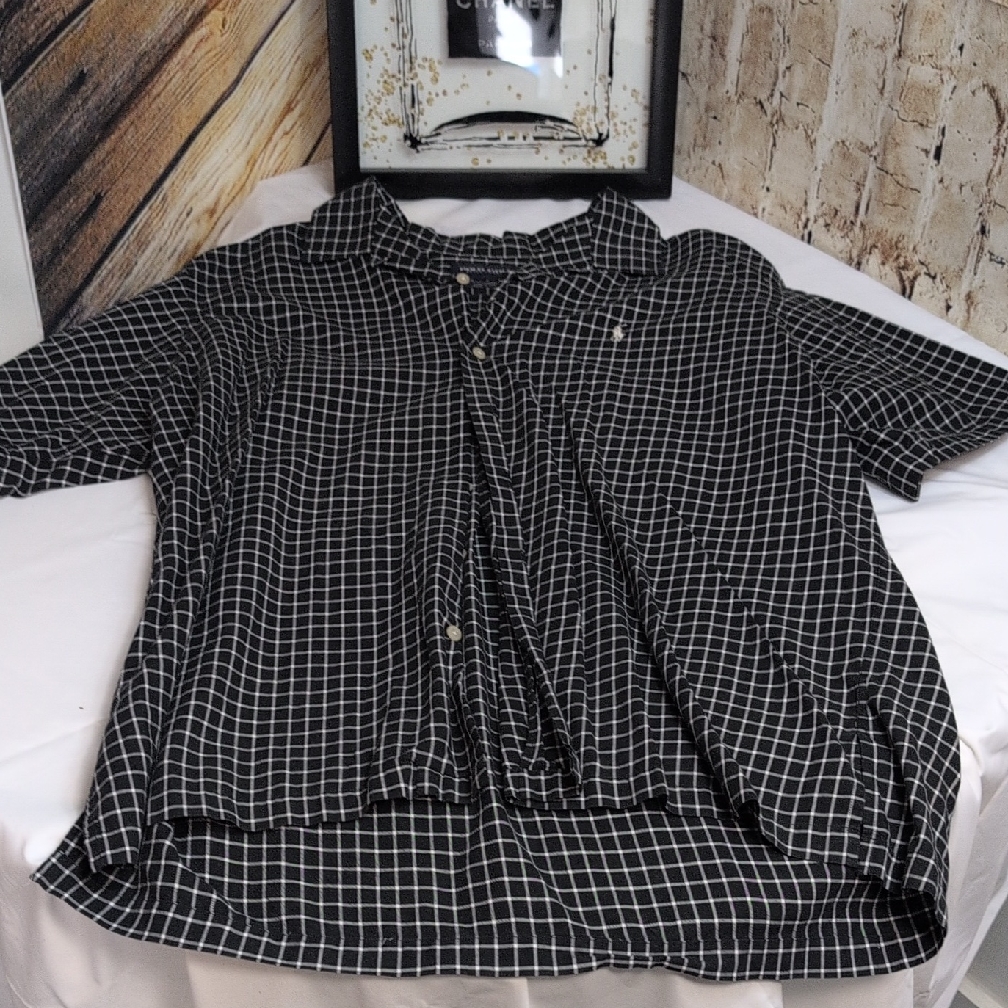 Ralph Lauren Black And White Grid Men's Shirt